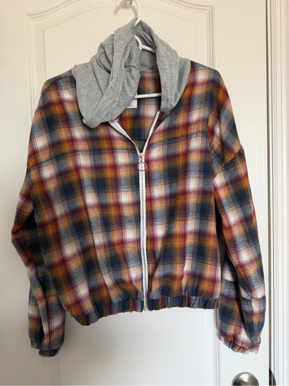 Flannel bomber jacket